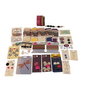 Sewing Supplies Buttons Ribbons Rick Rack Bias Tape Assorted Embellishment VTG